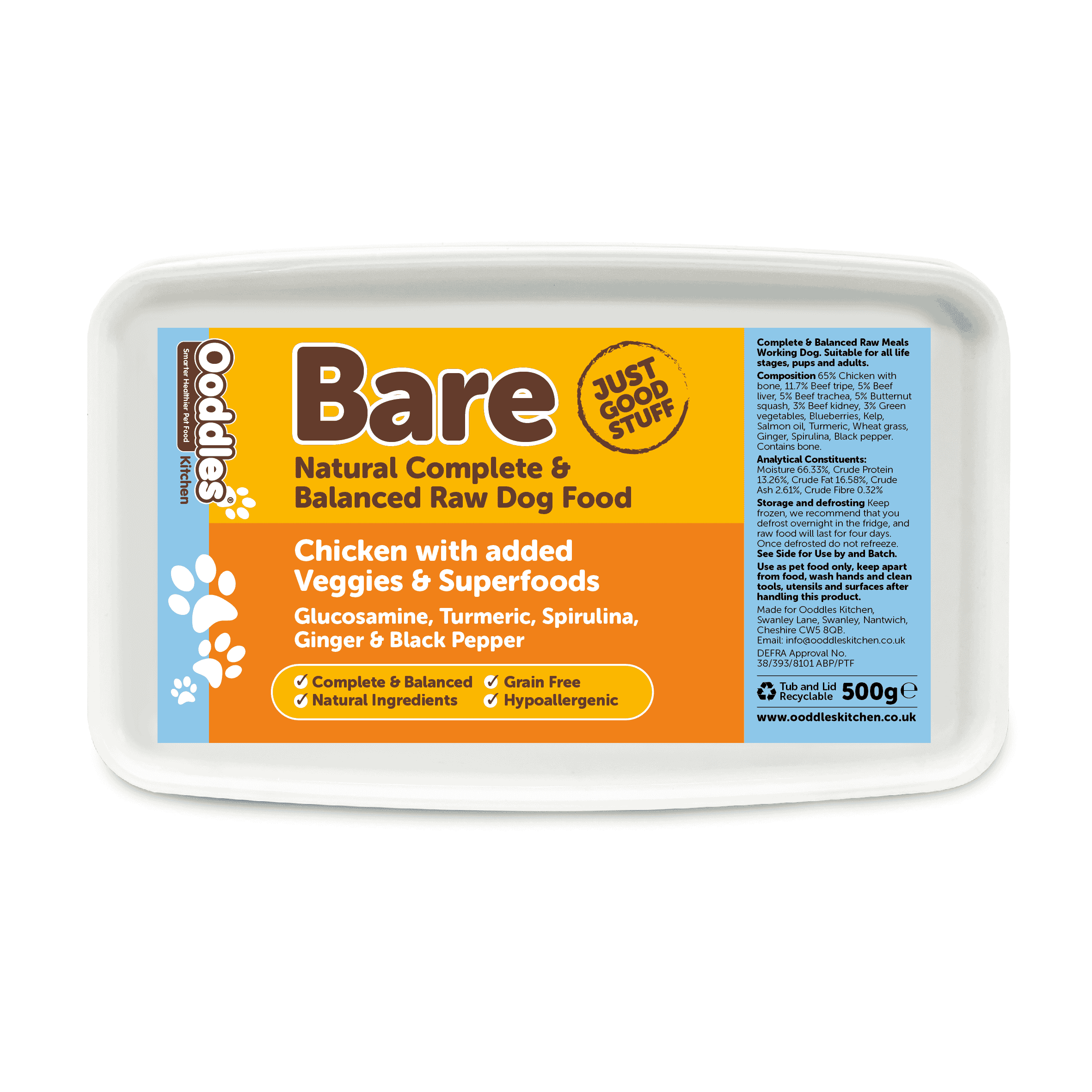 Chicken BARE with Superfoods & Veggies (RAW)